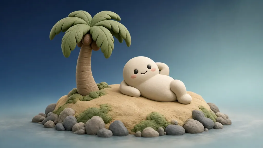 Clay 3D illustration of The Independent Island