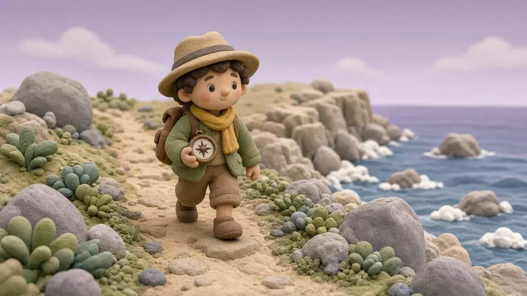 Clay 3D illustration of The Cautious Explorer