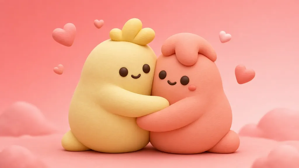 Clay 3D illustration of The Cuddler