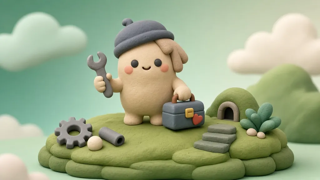 Clay 3D illustration of The Fixer