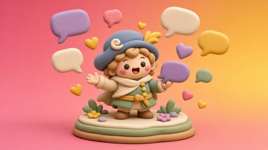 Clay 3D illustration of The Wordsmith