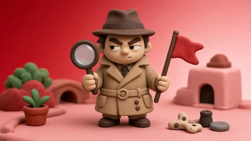 Clay 3D illustration of The Jealous Detective
